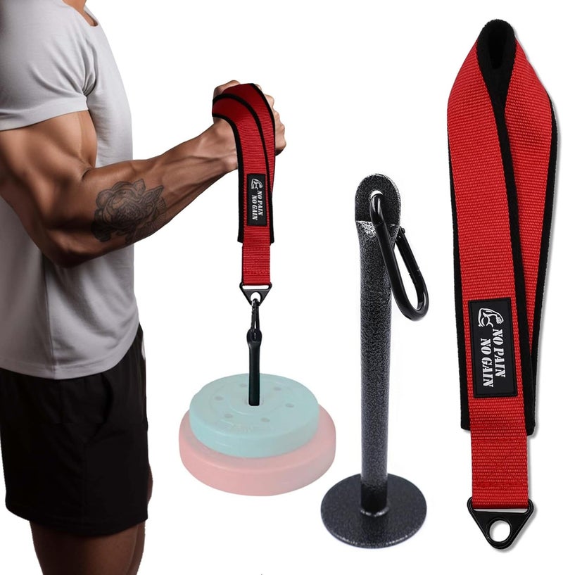 Lights Mountain Arm Wrestling Training Strap Belt Hand Grip Arm Finger Forearm Exerciser Strengthener for Cable Machine and Free Weight - Image 1